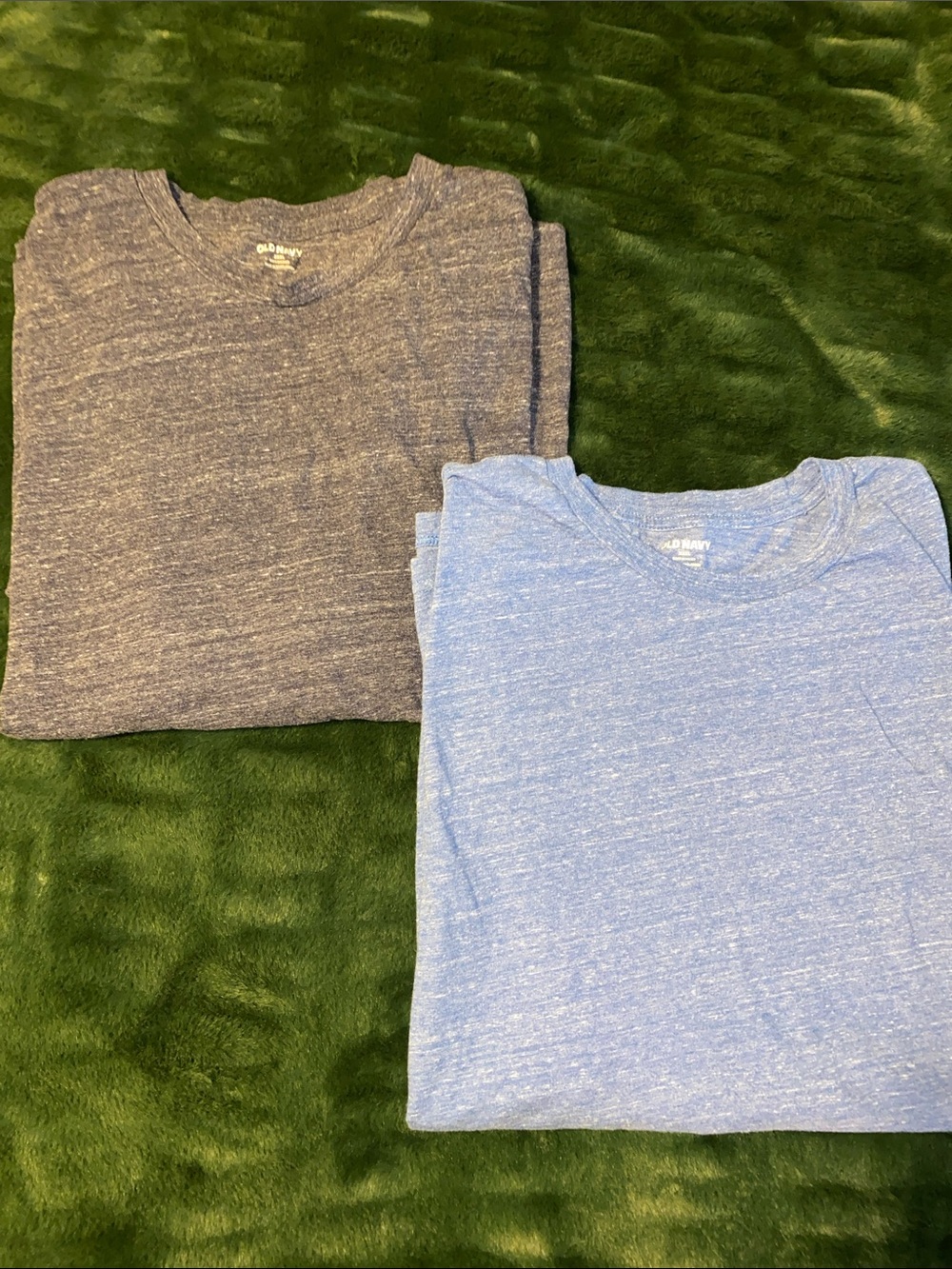 Old Navy Men's Short Sleeve Tees - Navy & Light Blue Heather